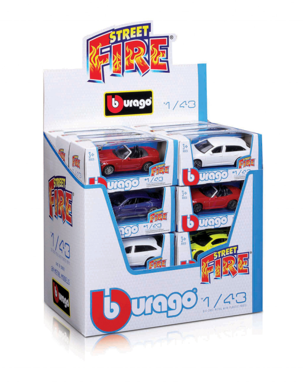 Bburago Bburago - Autá Street Fire, displej 24ks, 1:43, assort