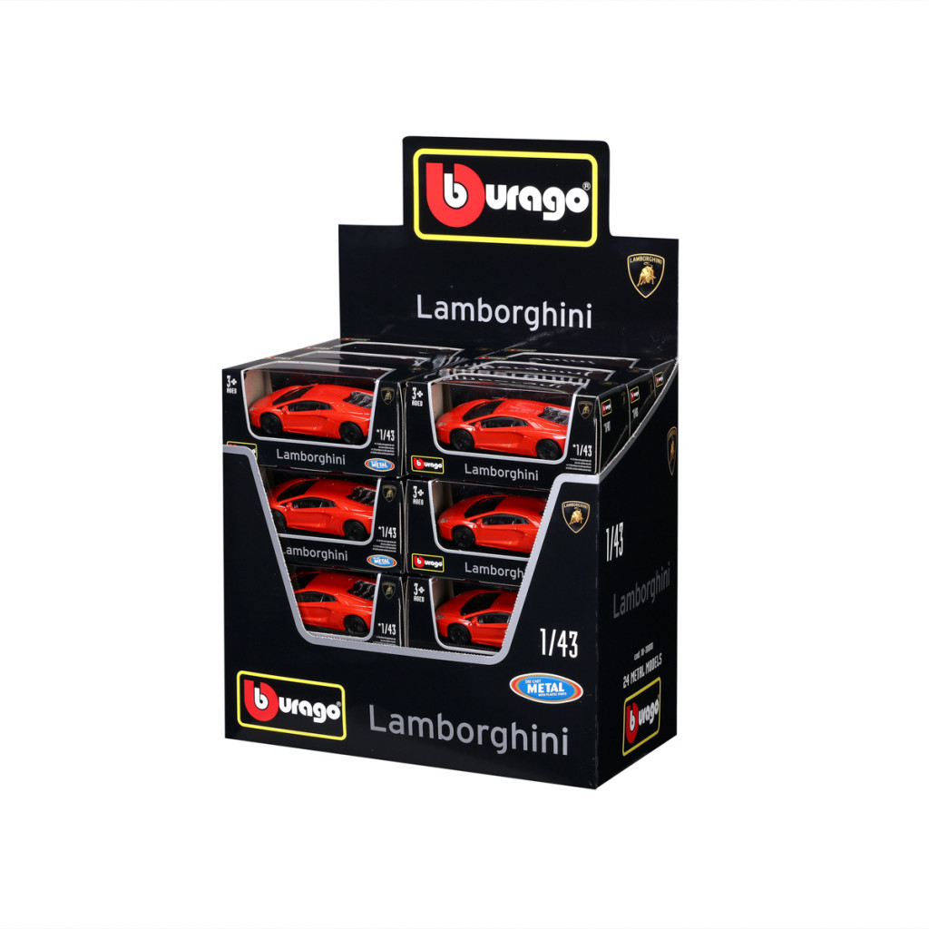 Bburago Bburago - Autá Street Fire, Lamborghini, displej 24ks, 1:43, assort