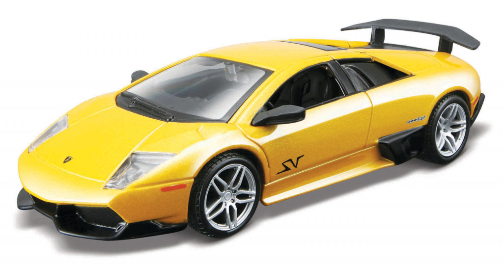 Bburago Bburago - Autá HOBBY, Murciélago LP 670-4 SV, žltá metalíza, 1:32