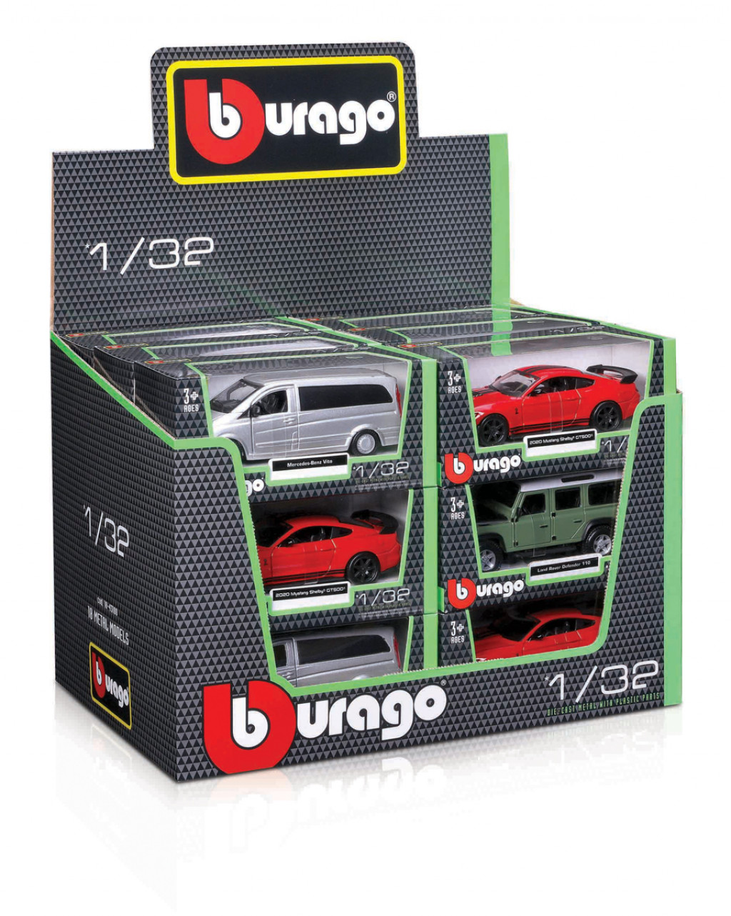 Bburago Bburago - Autá HOBBY, displej 18ks, 1:32, assort