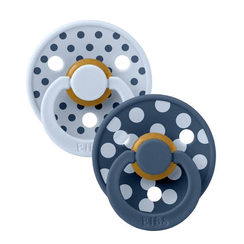 Všetky značky||BIBS STUDIO BIBS STUDIO Colour Polka cumlíky z prírodného kaučuku 2ks - veľkosť 1 (Baby Blue / Steel Blue)