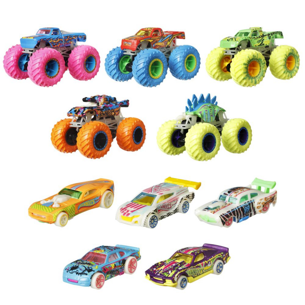 Mattel Hot Wheels MONSTER TRUCKS svietiace v tme angličák & truck