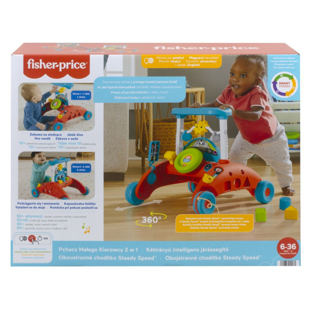 Mattel Fisher Price obojstranné chodítko steady speed  CZ/SK/ENG/HU/PL