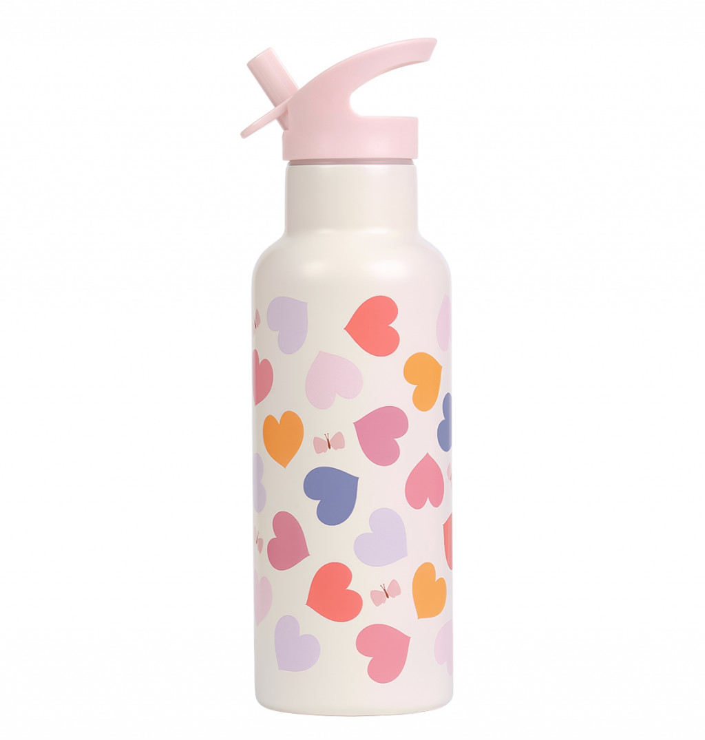 A Little Lovely Company A Little Lovely Company – antikorová fľaša na pitie, 500 ml – srdce