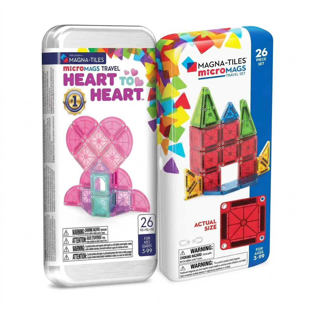 Magna-Tiles Set MAGNA-TILES microMAGS Travel set Heart to Heart a Travel Set