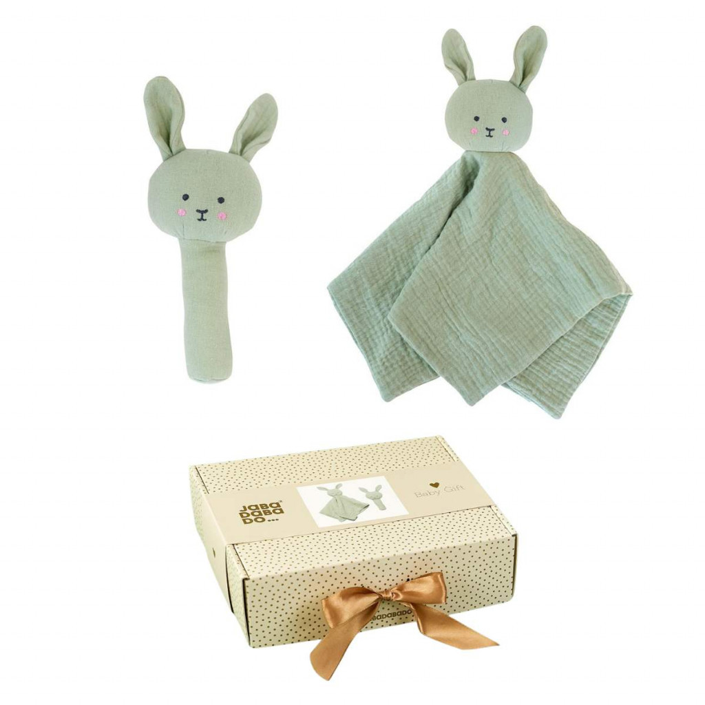 JaBaDaBaDo Darčeková sada s hrkálkou Bunny Zelený