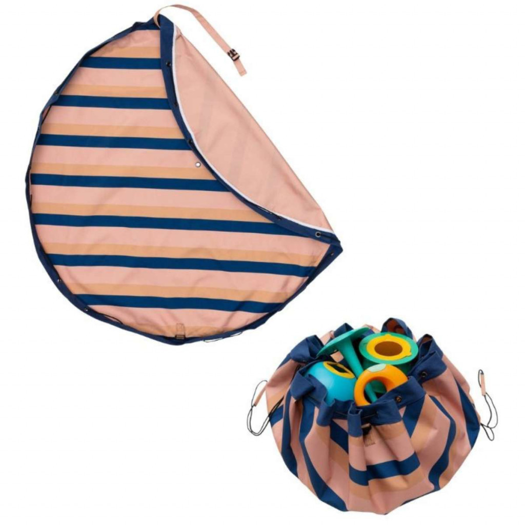 Play&Go Noomad outdoor Hracia deka a Vak na hračky Mokka Stripes