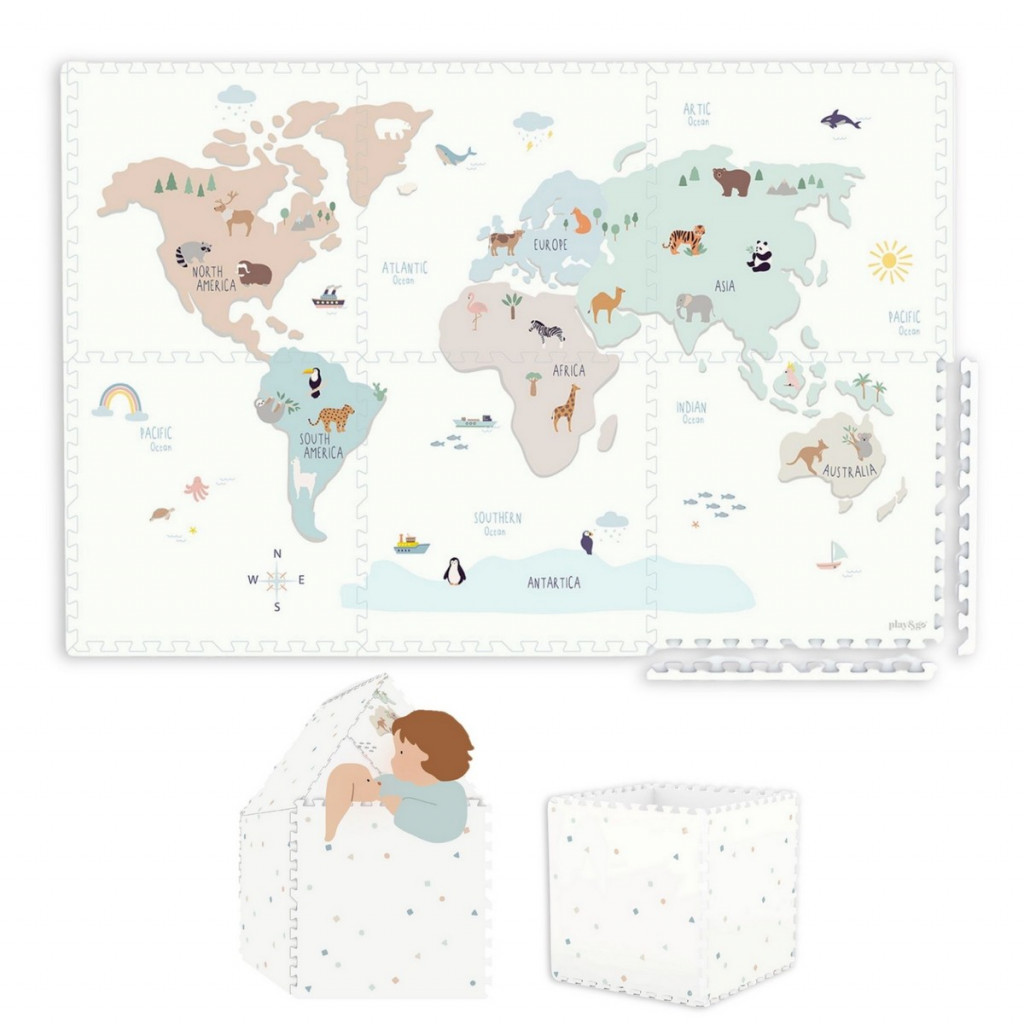 Play&Go Tiloo EEVAA Podložka na hranie a domček Worldmap