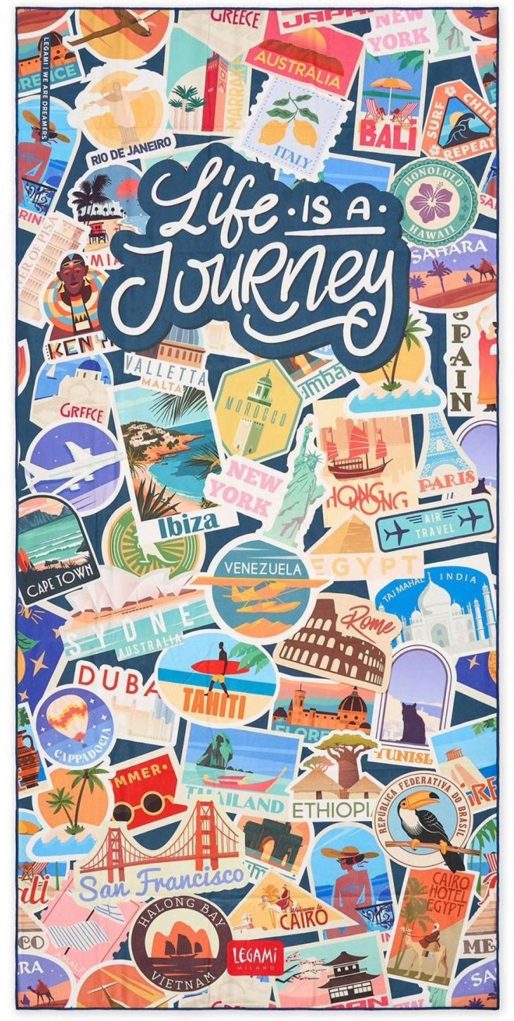 Legami Plážová osuška Legami Beach Towel - Travel - Stickers