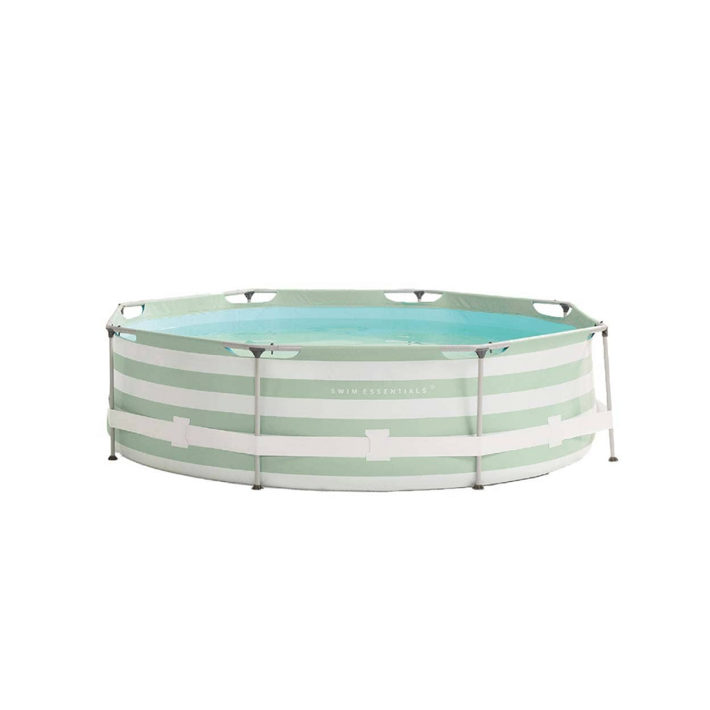 Swim Essentials Okrúhly bazén s konštrukciou Essence Luxe Old Green Stripe 305x76
