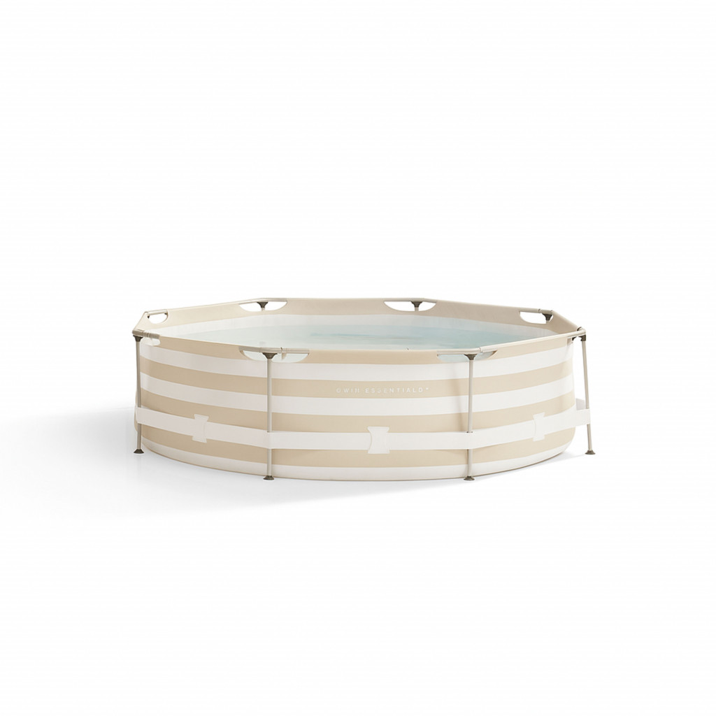 Swim Essentials Okrúhly bazén s konštrukciou Essence Luxe Sand White Stripe 305x76