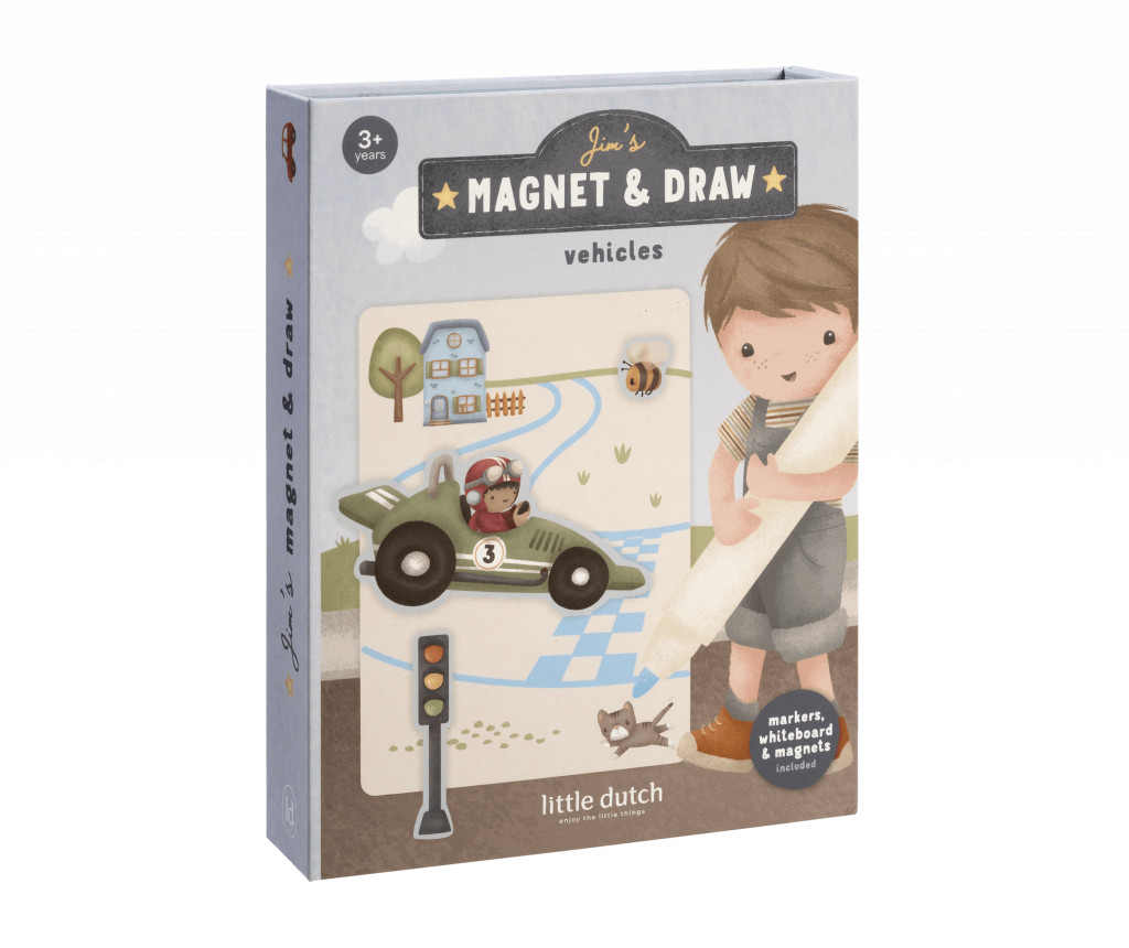 Little Dutch Knižka s magnetmi Jim Doprava