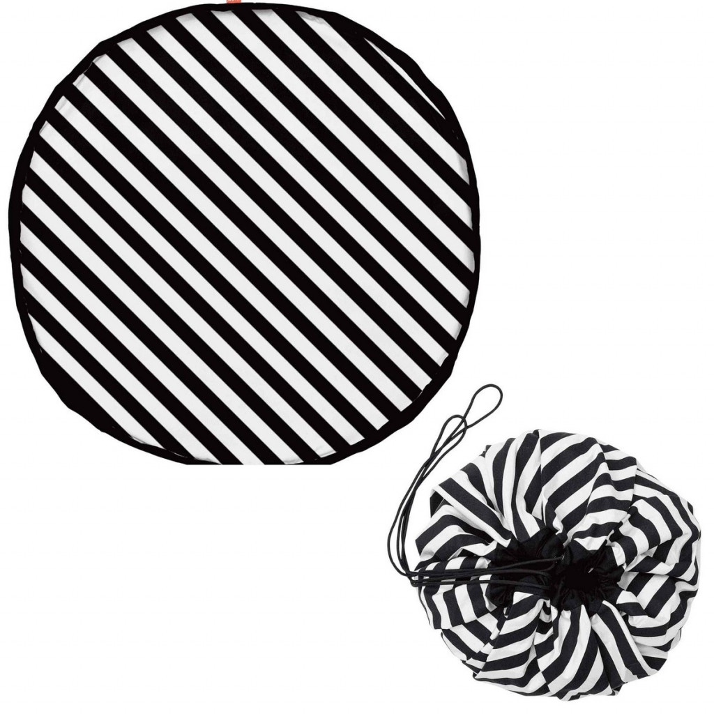 Play&Go Noomad original Hracia deka a Vak na hračky Stripes Black