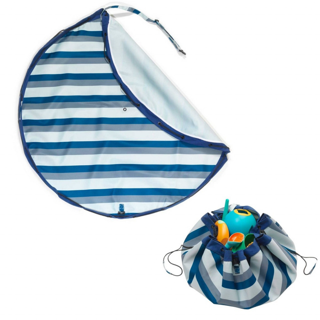 Play&Go Noomad outdoor Hracia deka a Vak na hračky Blue/Green Stripes