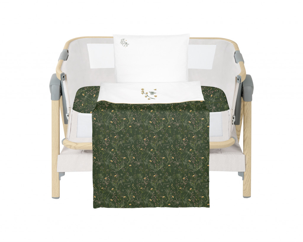 KikkaBoo Posteľná sada s obliečkami 3ks do postieľky 50x85 cm Secret Garden Green