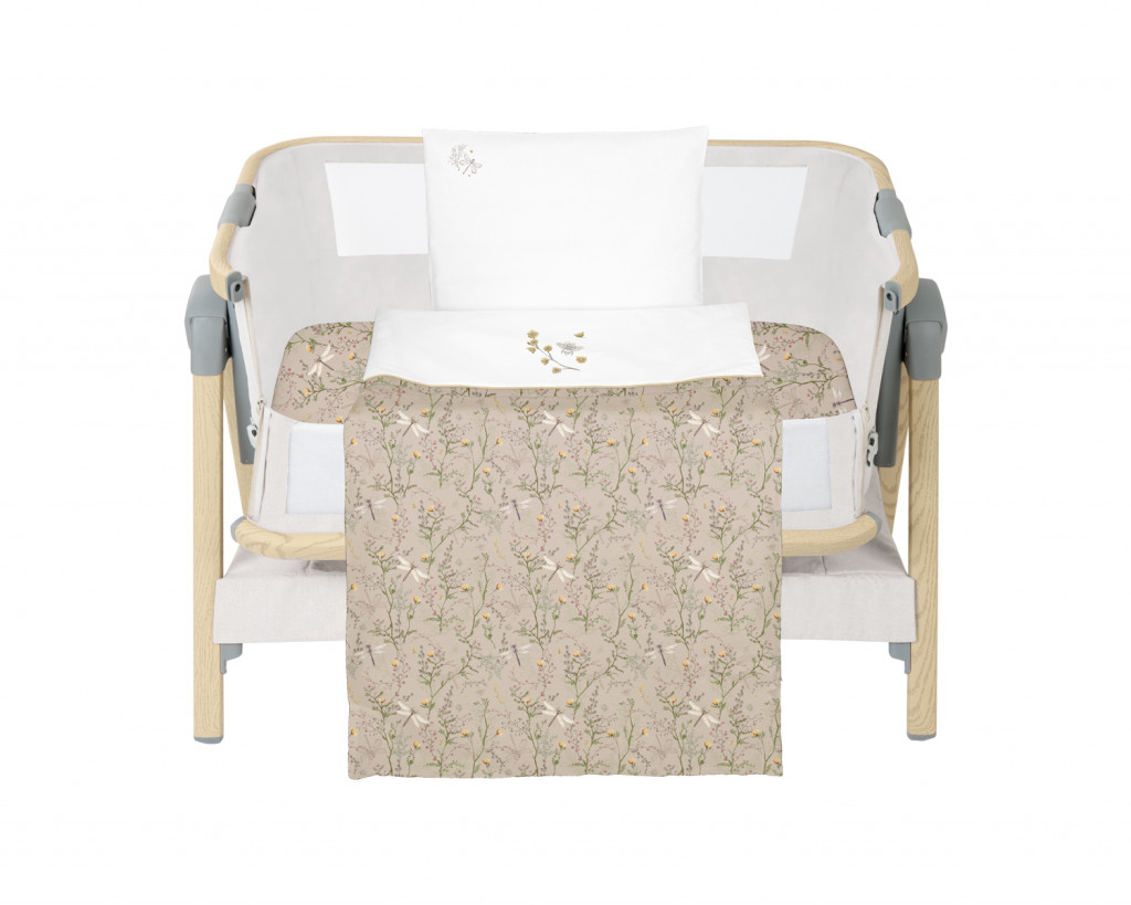 KikkaBoo Posteľná sada s obliečkami 3ks do postieľky 50x85 cm Secret Garden Beige