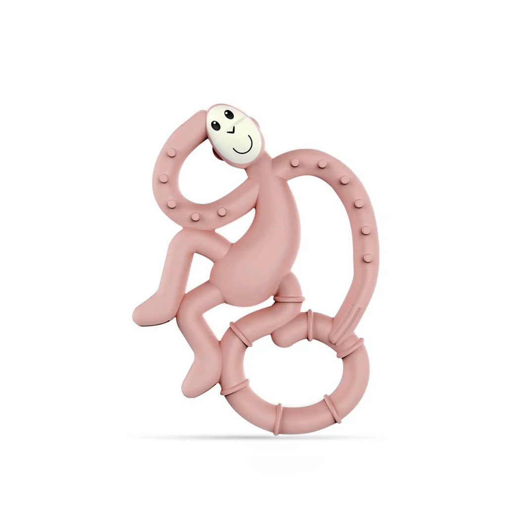 Matchstick Monkey Mini monkey hryzátko s antimikrobiálnym povrchom biocote dusty pink