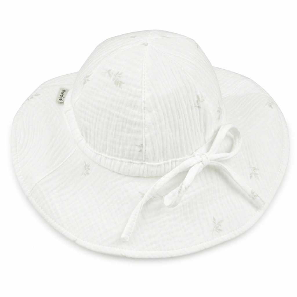 Sleepee Dětský rostoucí mušelínový klobouček proti slunci Sleepee Nature krémový 1-5 let