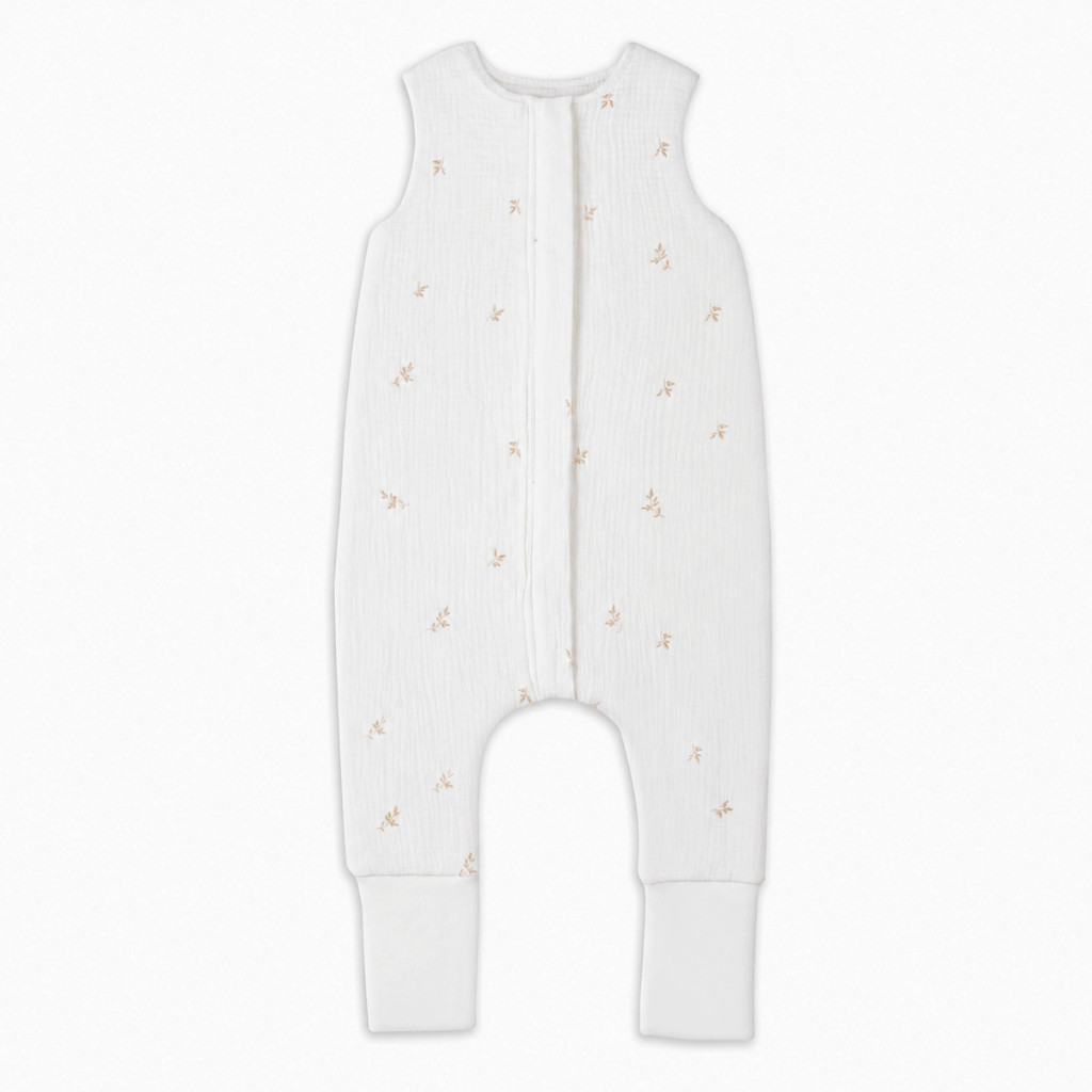 Sleepee Mušelínový letní spací pytel s nohavicemi vel. M 3-5 let Sleepee Nature krémová