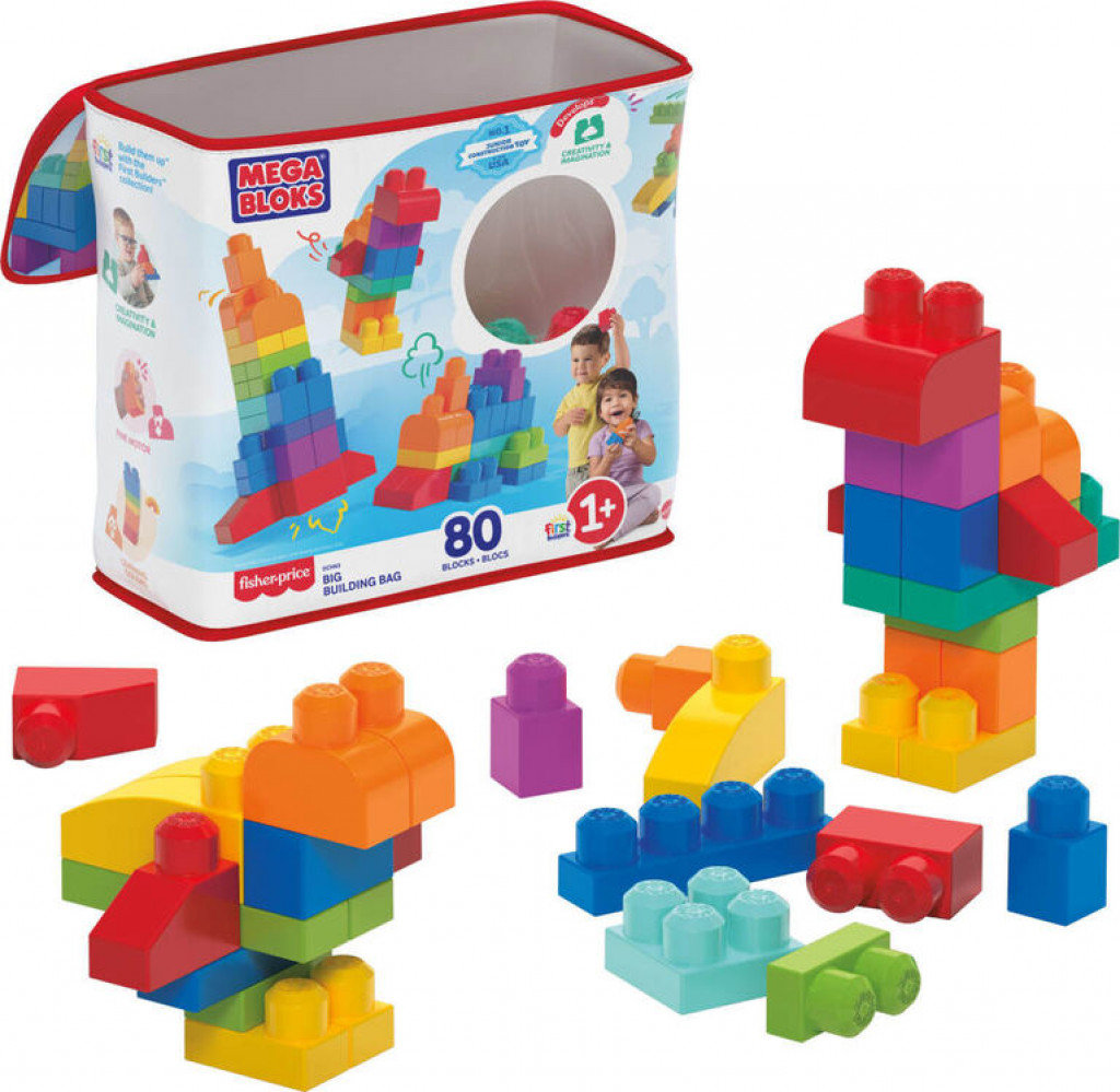 Mattel MEGA BLOKS VEĽKÉ VRECE KOCIEK - MODRÉ (80)
