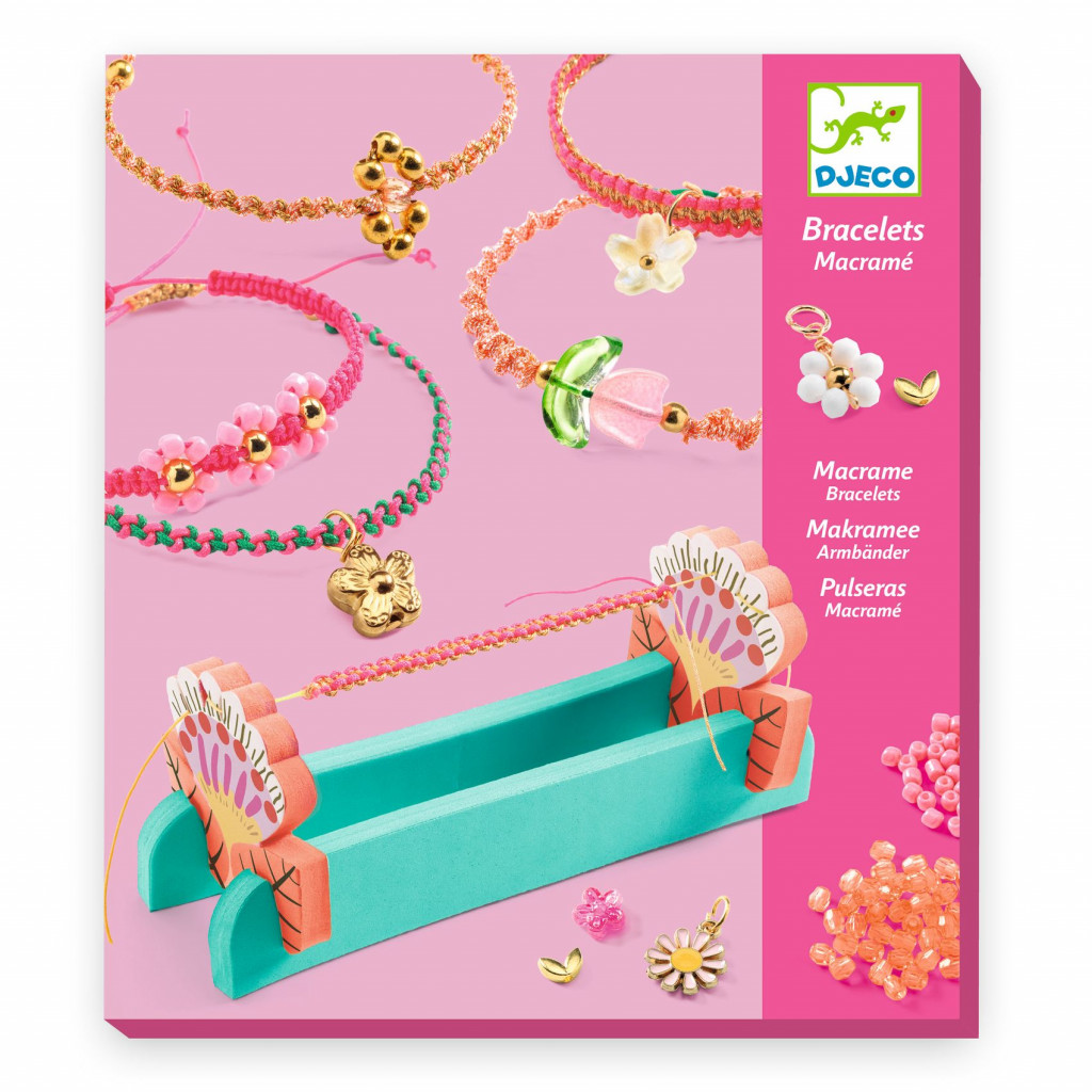 DJECO DIY Vyrob si sám Makramé náramky Pink