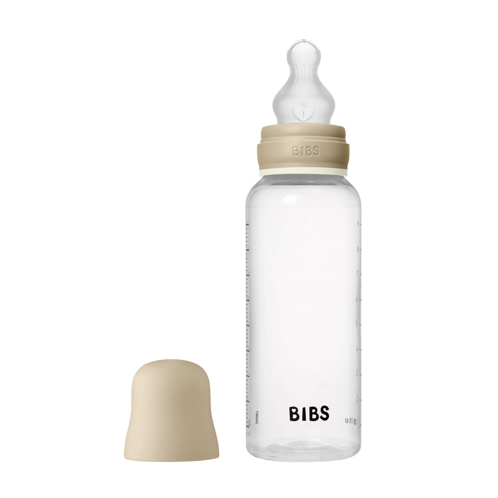 Všetky značky||BIBS BIBS nočná antikoliková fľaša so silikónovým cumlíkom 270ml (Vanilla)