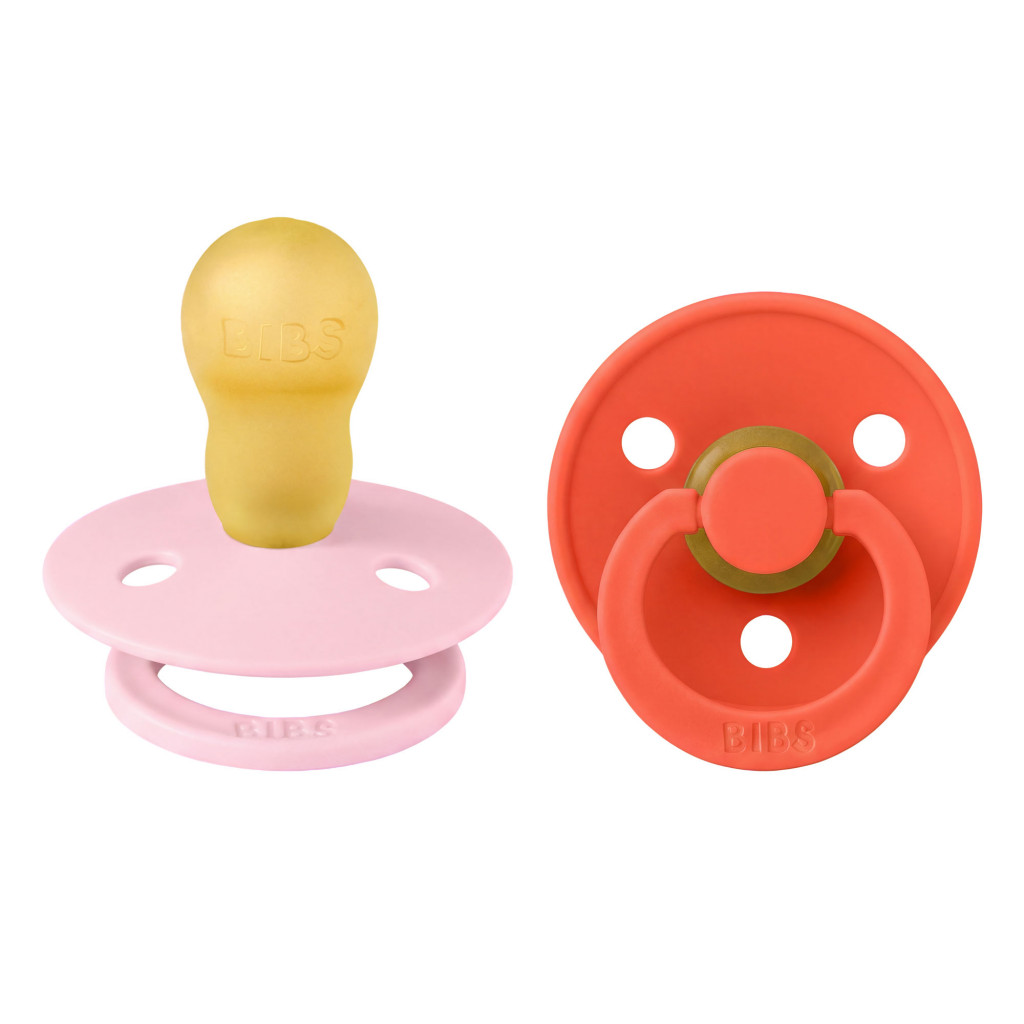 Všetky značky||BIBS Colour okrúhle BIBS Colour cumlíky z prírodného kaučuku 2ks - veľkosť 3 (Baby Pink / Tango)