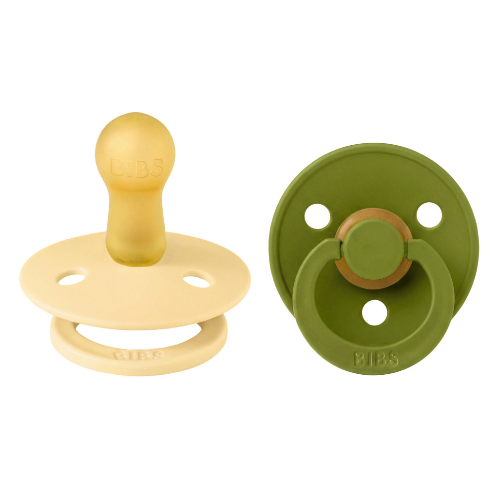 Všetky značky||BIBS Colour okrúhle BIBS Colour cumlíky z prírodného kaučuku 2ks - veľkosť 2 (Pale Butter / Wasabi)