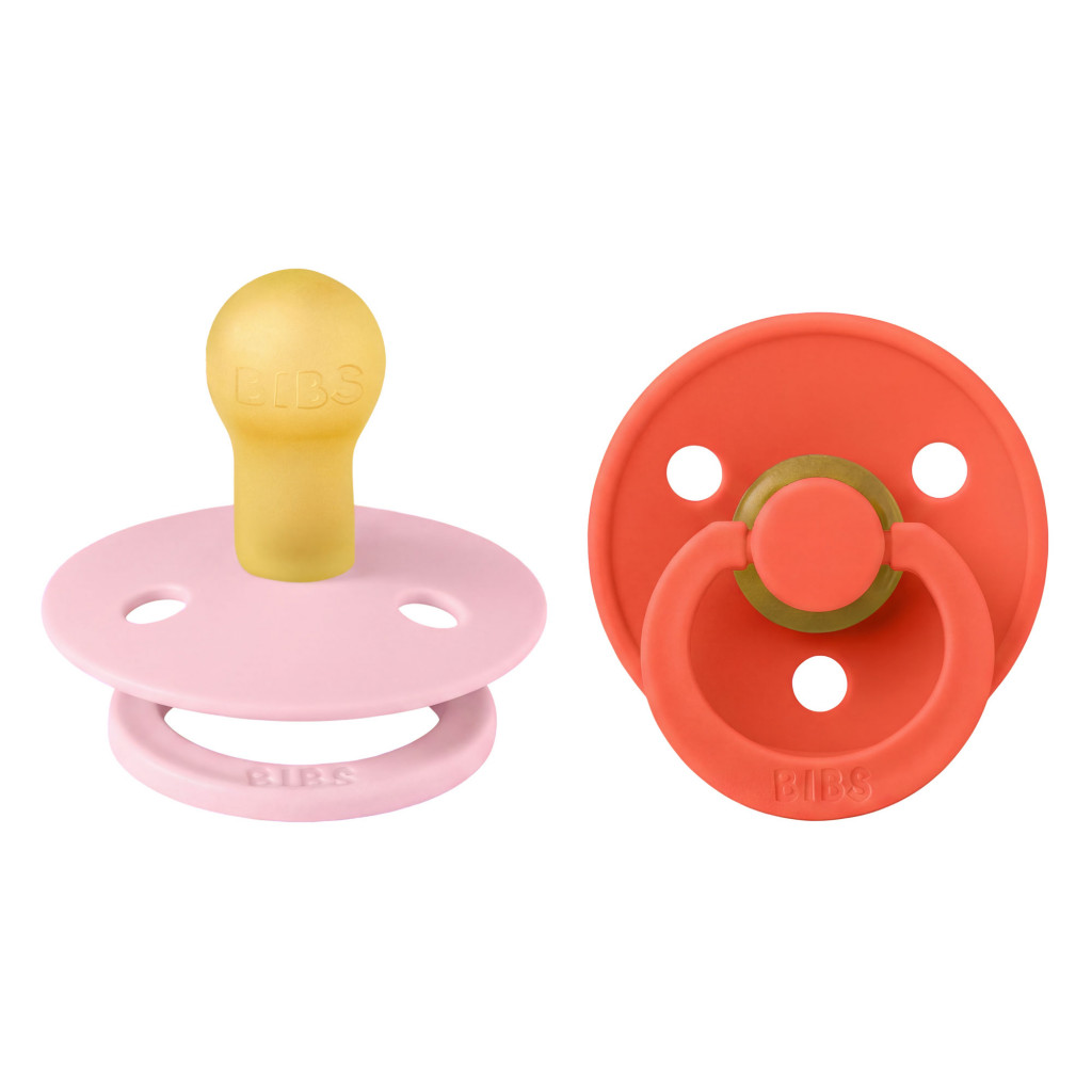 Všetky značky||BIBS Colour okrúhle BIBS Colour cumlíky z prírodného kaučuku 2ks - veľkosť 1 (Baby Pink / Tango)