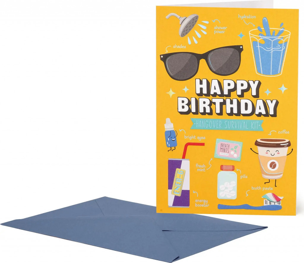 Legami Přáníčko Legami Greeting Card Large - Hangover Survival Kit