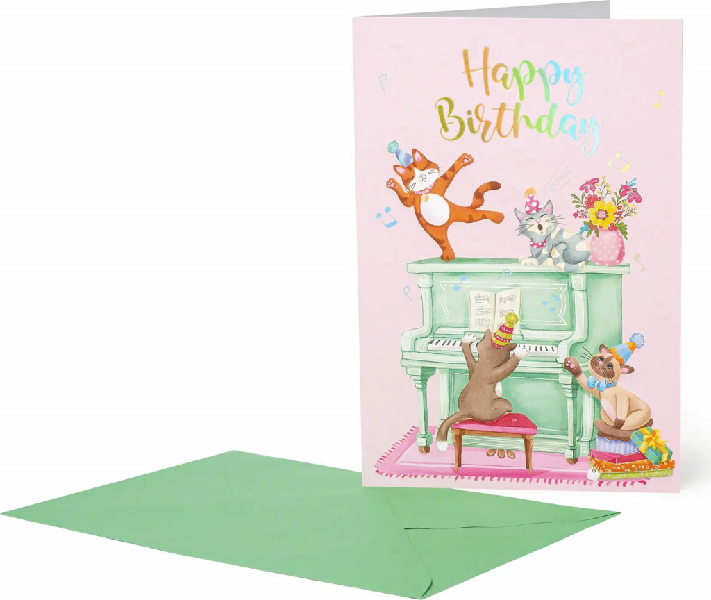 Legami Přáníčko Legami Greeting Card Large - Piano Cats