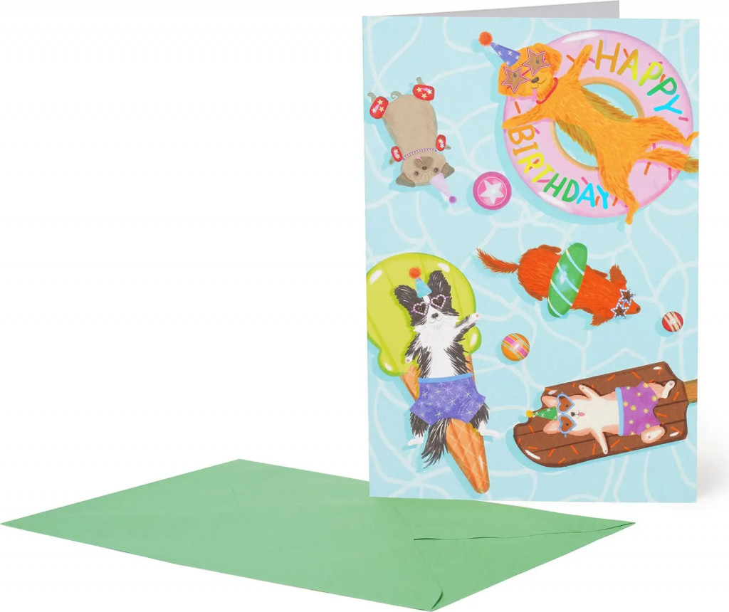 Legami Přáníčko Legami Greeting Card Large - Pool Dogs