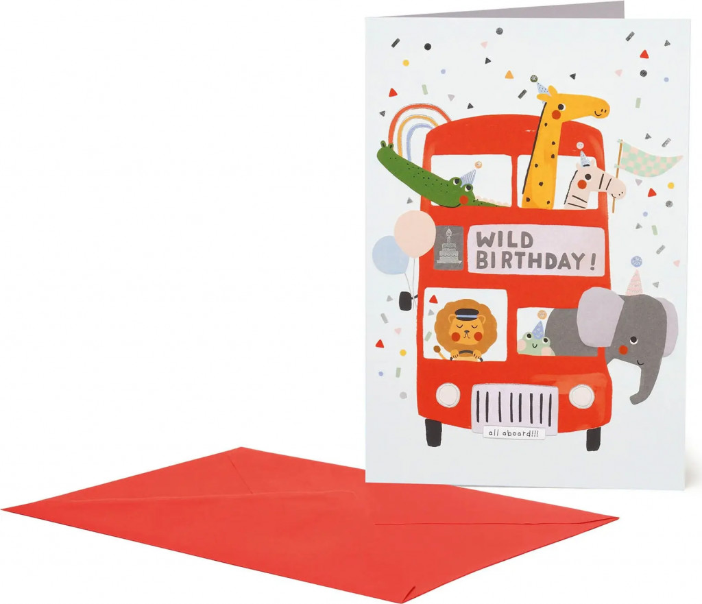 Legami Přáníčko Legami Greeting Card Large - Birthday Bus