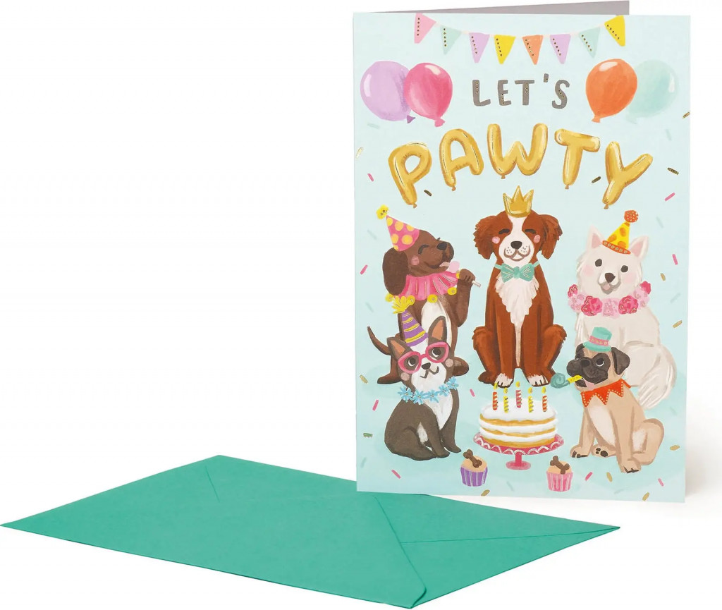 Legami Přáníčko Legami Greeting Card Large - Let's Pawty