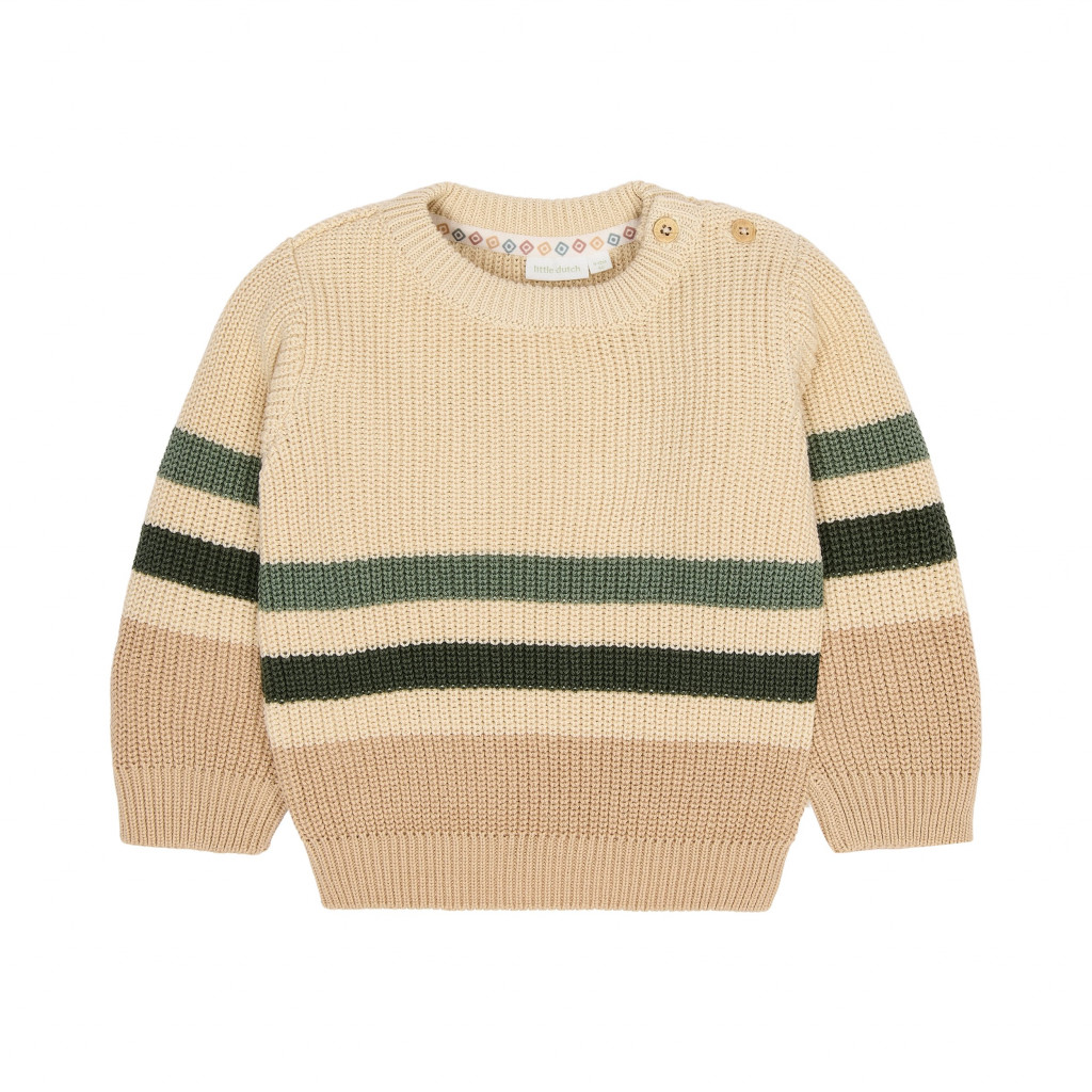 Little Dutch Svetřík pletený Warm Taupe vel. 74