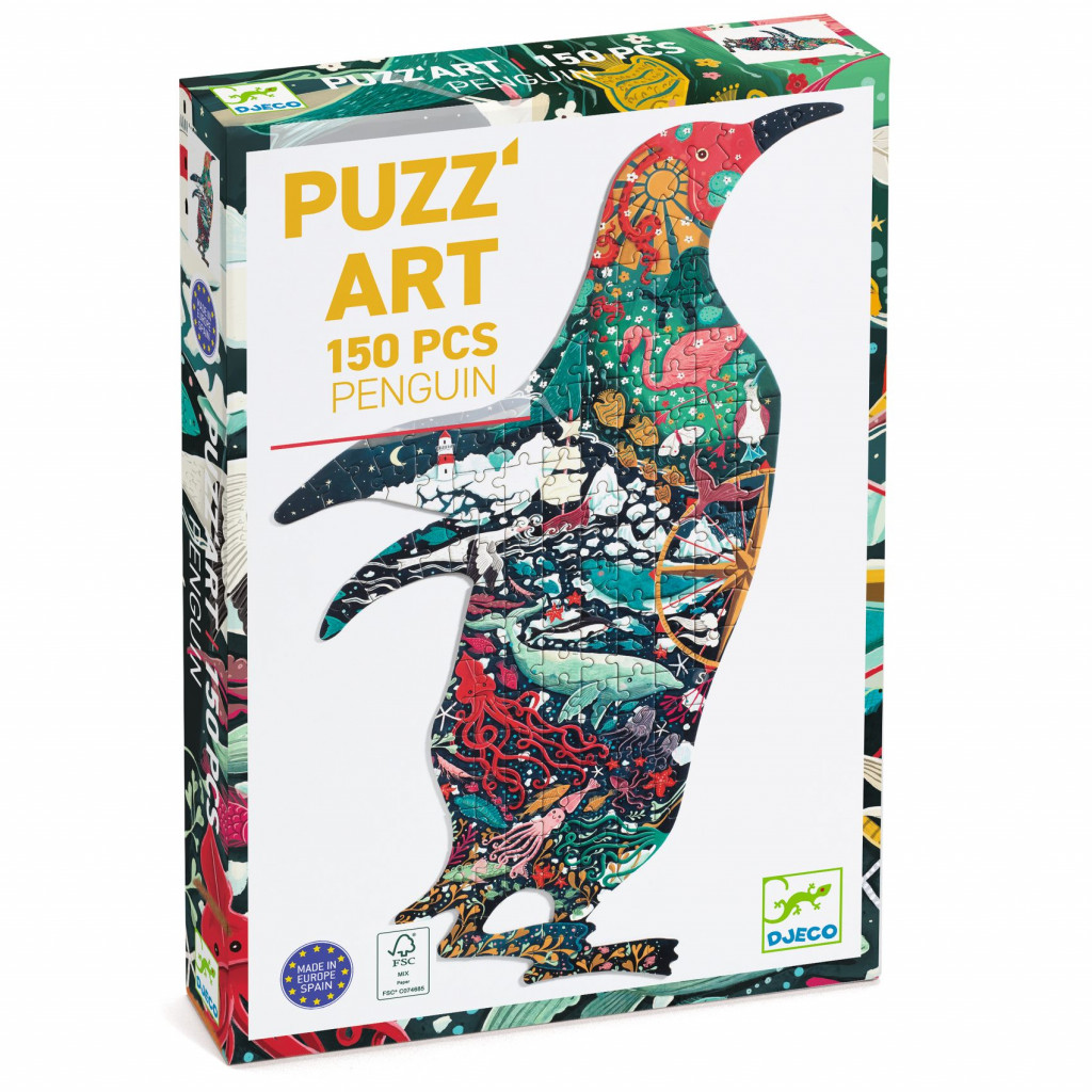 DJECO Umelecké puzzle Tučniak 150 ks