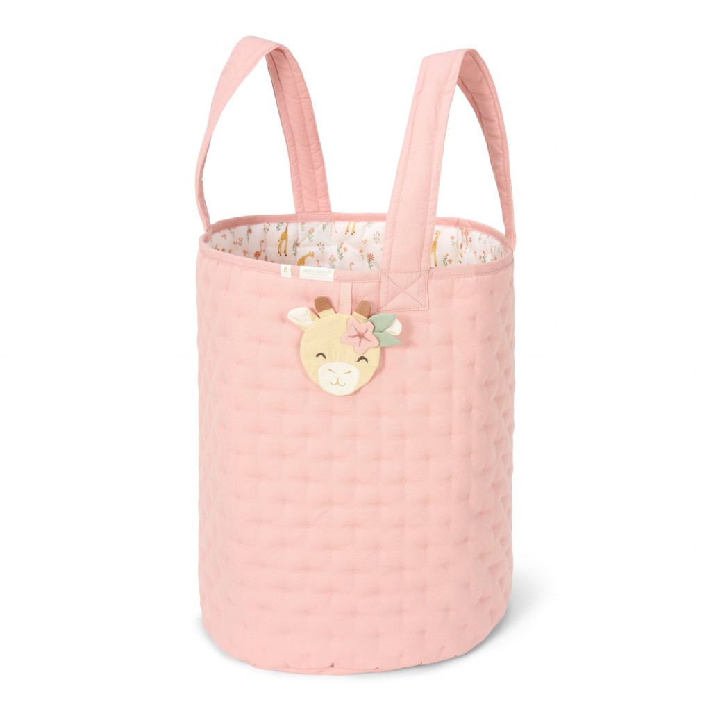 Little Dutch Košík textilný obojstranný extra veľký Pink Blooming Safari
