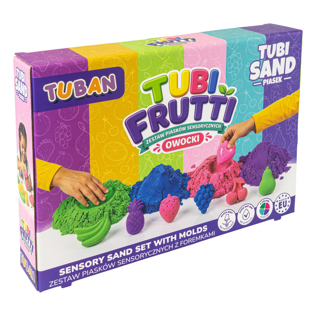 TUBAN Tubi Frutti Kreatívny set so senzorickým pieskom a formičkami