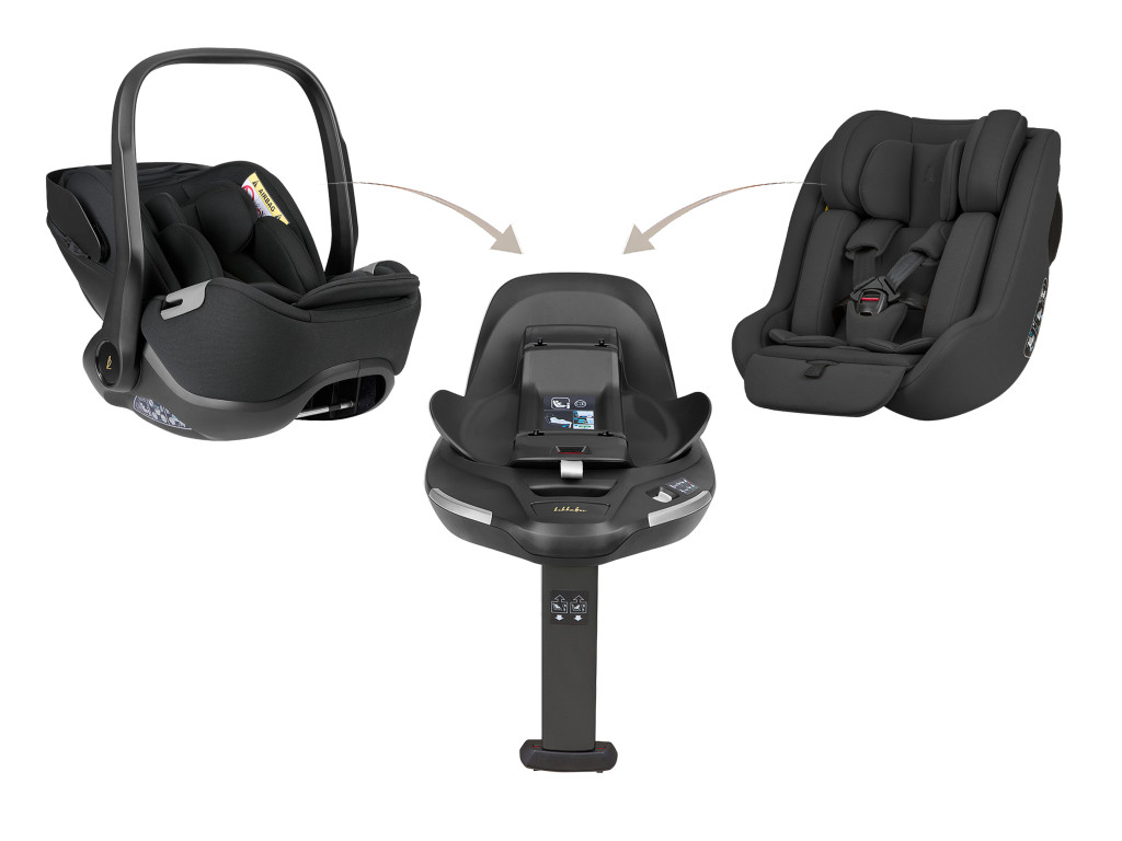 KikkaBoo Set i-Class 360 i-SIZE Autosedačka 40-87cm + Autosedačka 40-105cm + Základna otočná Noir