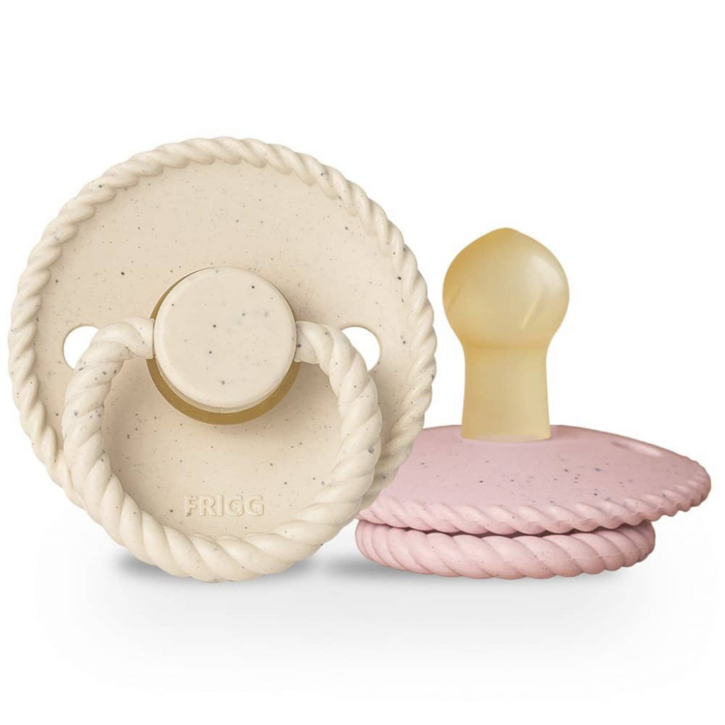 Frigg Dvojbalenie cumlíkov frigg mini mocha vanilla cream/ rose latte, 0-6m, kaučuk