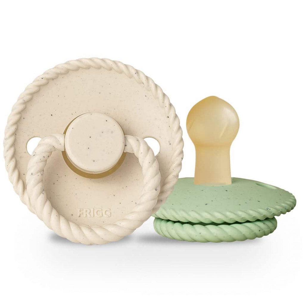 Frigg Dvojbalenie cumlíkov frigg mini mocha vanilla cream/ matcha latte, 0-6m, kaučuk