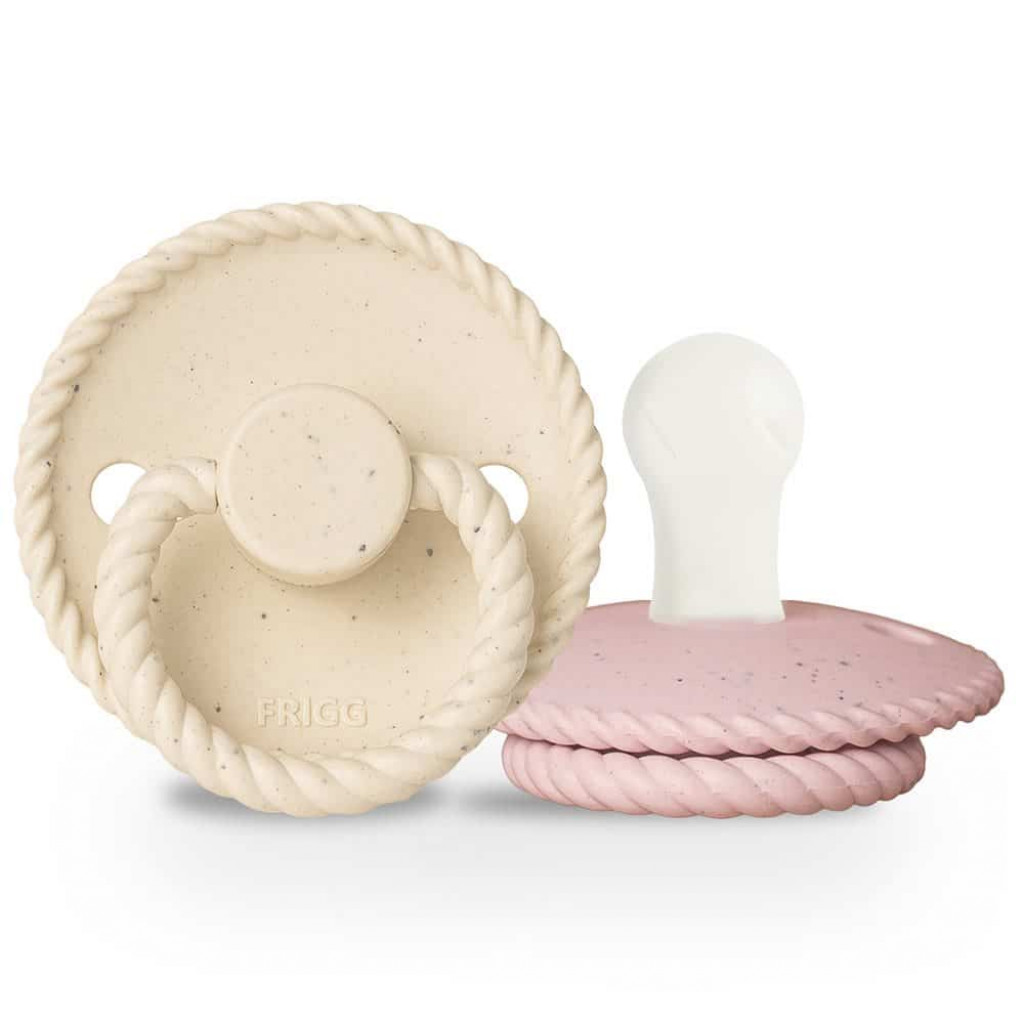 Frigg Dvojbalenie cumlíkov frigg mini mocha vanilla cream/ rose latte, 0-6m, silikón