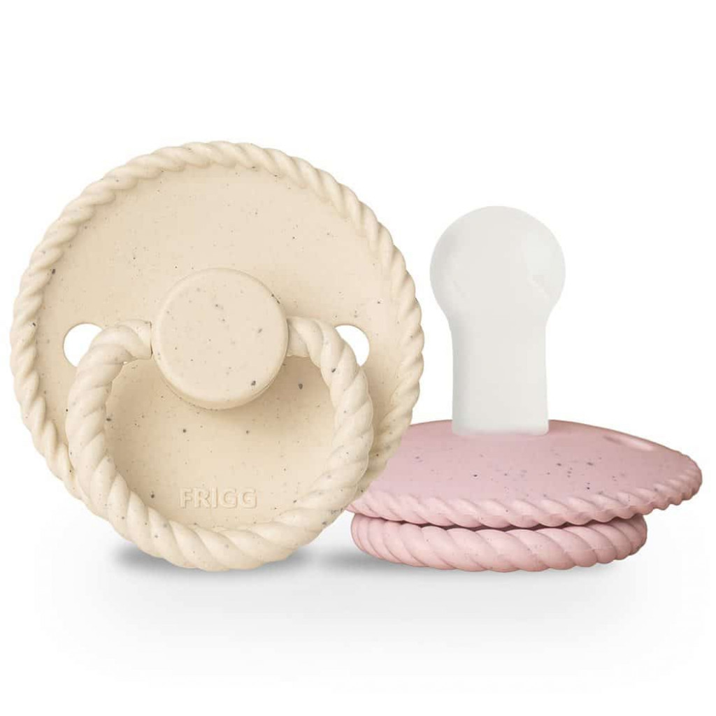 Frigg Dvojbalenie cumlíkov frigg mini mocha vanilla cream/ rose latte, 6-18m, silikón
