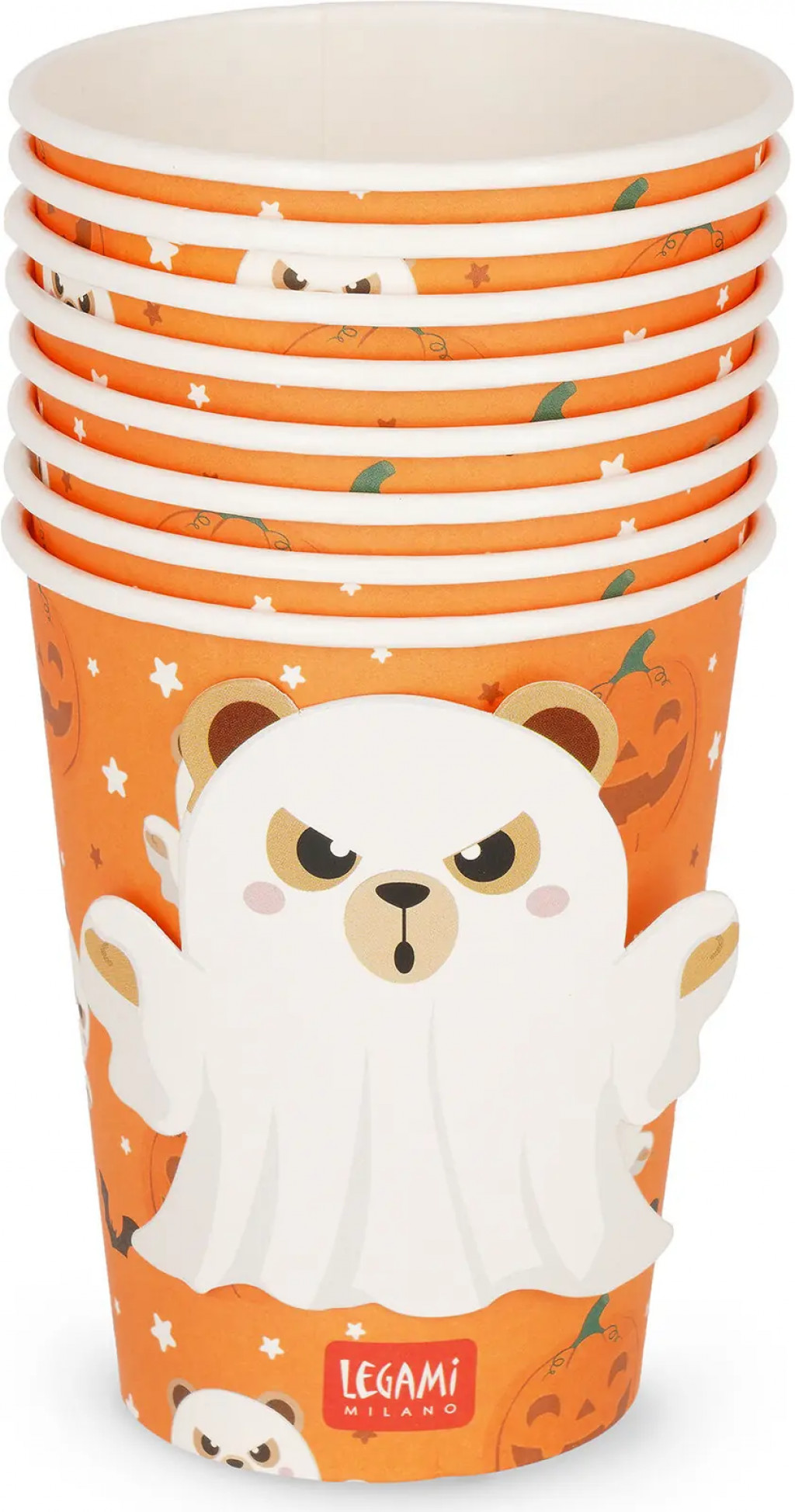 Legami Papierové poháre Legami Boo Appétit! Set Of 8 Paper Cups 260 ml - Teddy Ghost