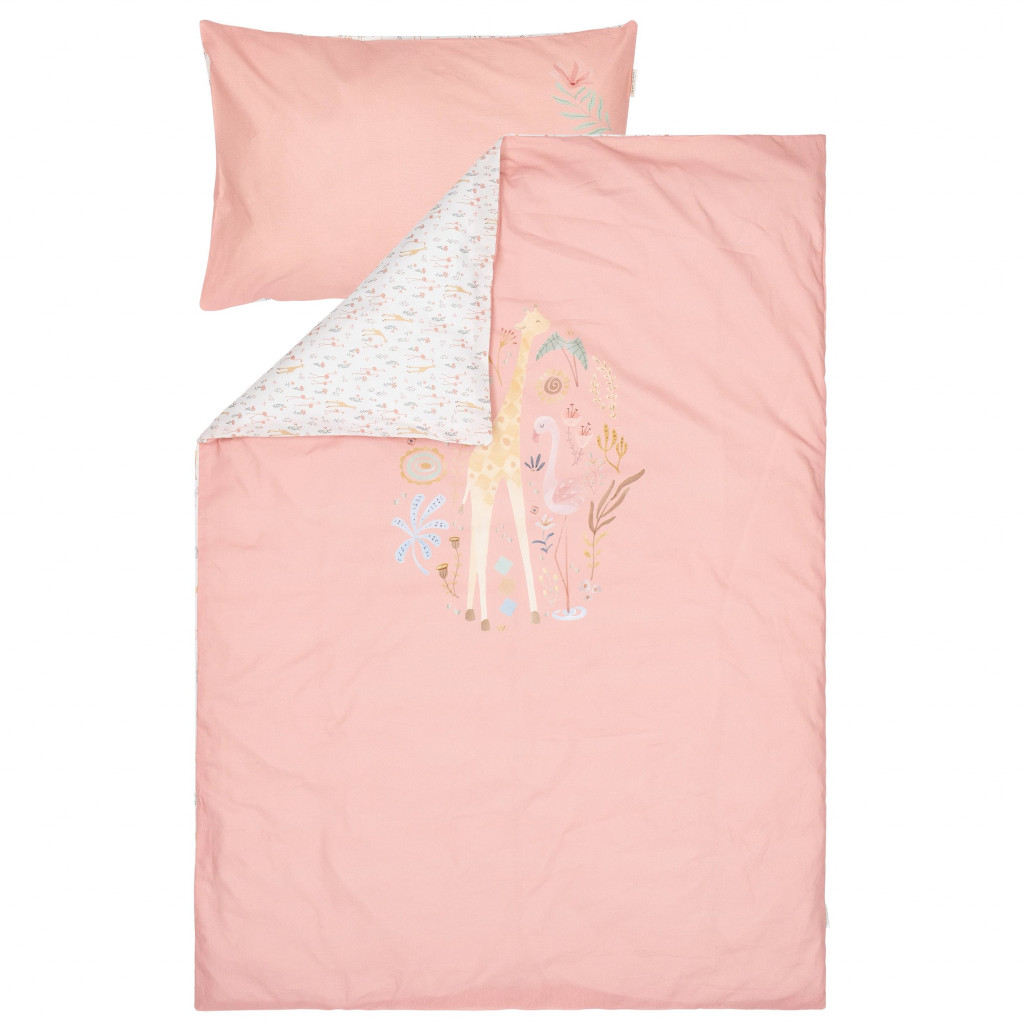Little Dutch Obliečky 140x100 a 40x60 cm Pink Blooming Safari