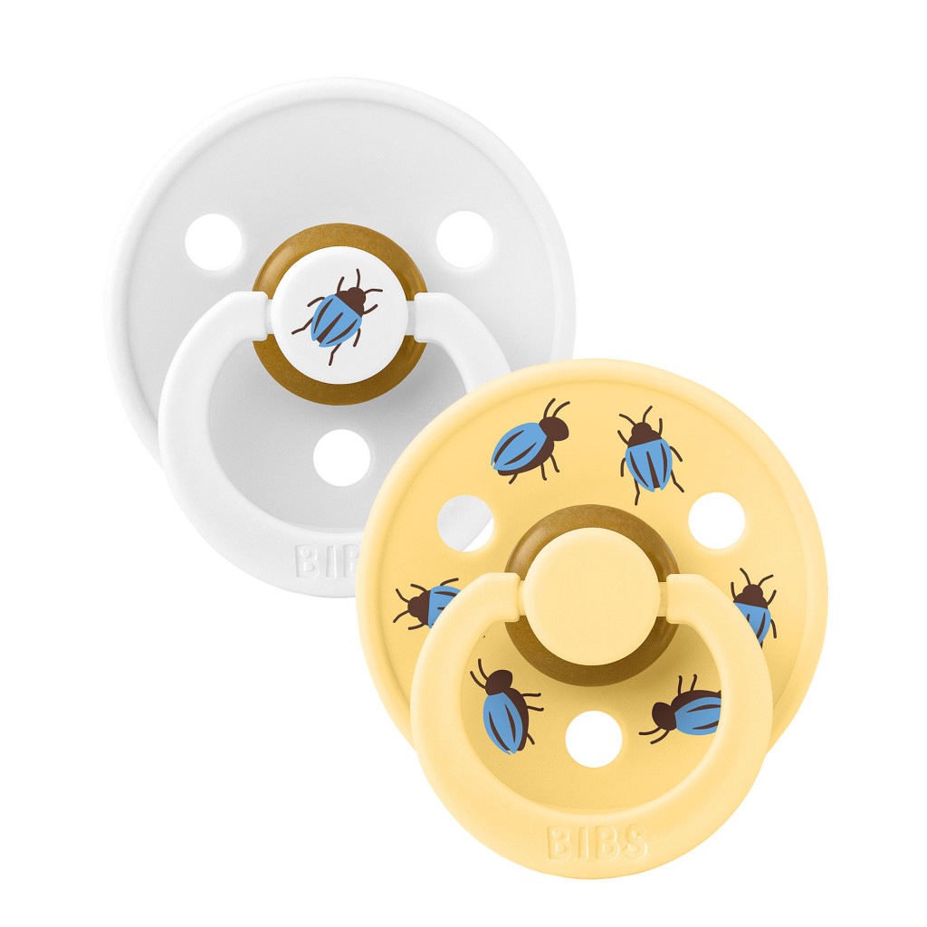 Všetky značky||BIBS STUDIO BIBS STUDIO Colour Beetle cumlíky z prírodného kaučuku 2ks - veľkosť 1 (White / Pale Butter)