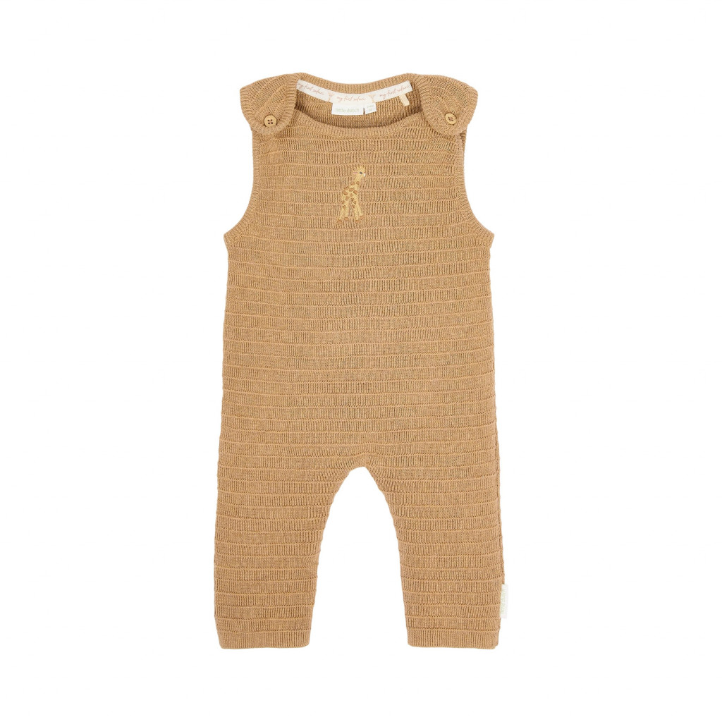 Little Dutch Overal pletený bez rukávov Safari Friends Soft Tan veľ. 74