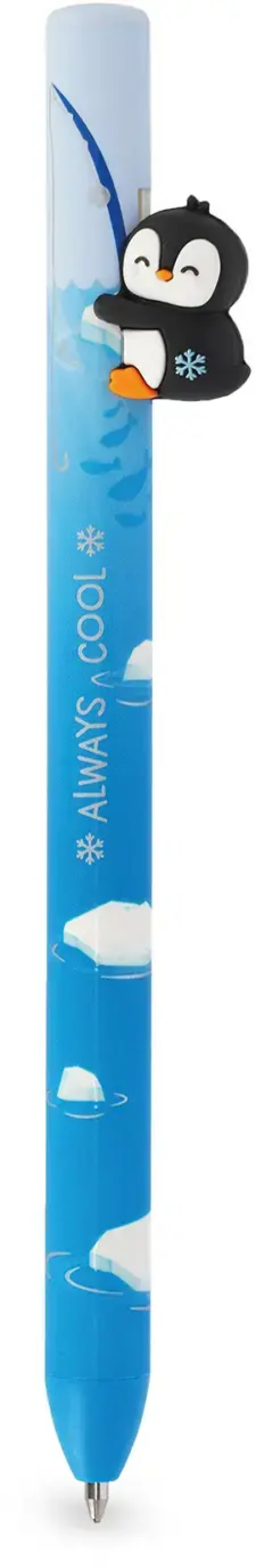 Legami Guľôčkové pero Legami Free Hugs - Retractable Ballpoint Pen - Penguin - Blue Ink