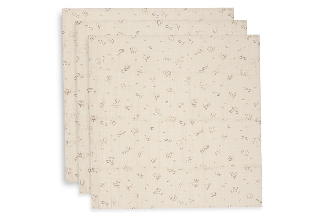 Jollein Plienky 3 ks 70x70 cm Woolly