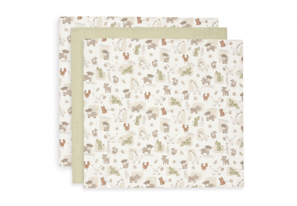 Jollein Plienky 3 ks 70x70 cm Barn Buddies